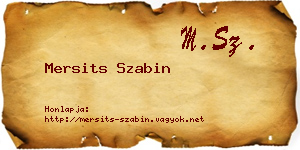 Mersits Szabin névjegykártya